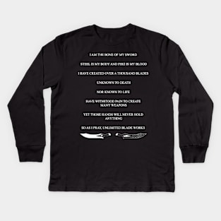 Unlimited Blade Works Chant Kids Long Sleeve T-Shirt